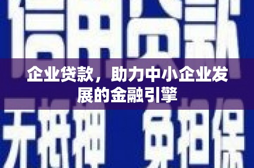 班玛企业贷款，助力中小企业发展的金融引擎