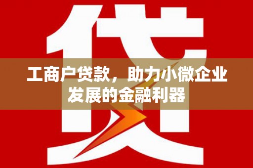 会理工商户贷款，助力小微企业发展的金融利器