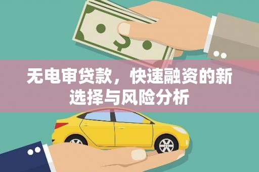 澄迈无电审贷款，快速融资的新选择与风险分析
