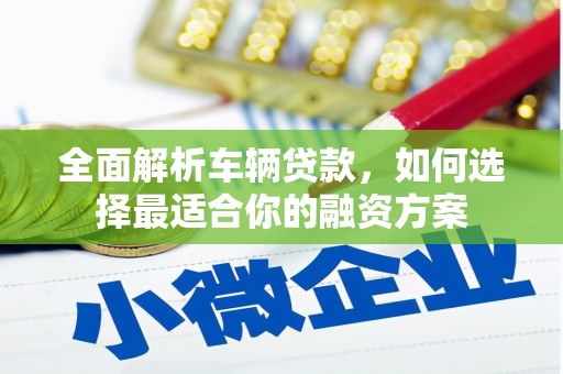 夏河全面解析车辆贷款，如何选择最适合你的融资方案