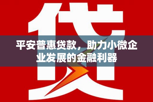 介休平安普惠贷款，助力小微企业发展的金融利器