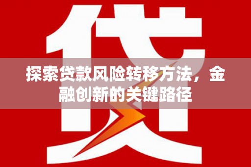 定陶探索贷款风险转移方法，金融创新的关键路径