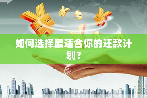 红安如何选择最适合你的还款计划？